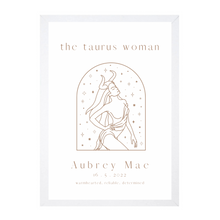 Load image into Gallery viewer, Personalised &#39;The Taurus Woman&#39; Zodiac
