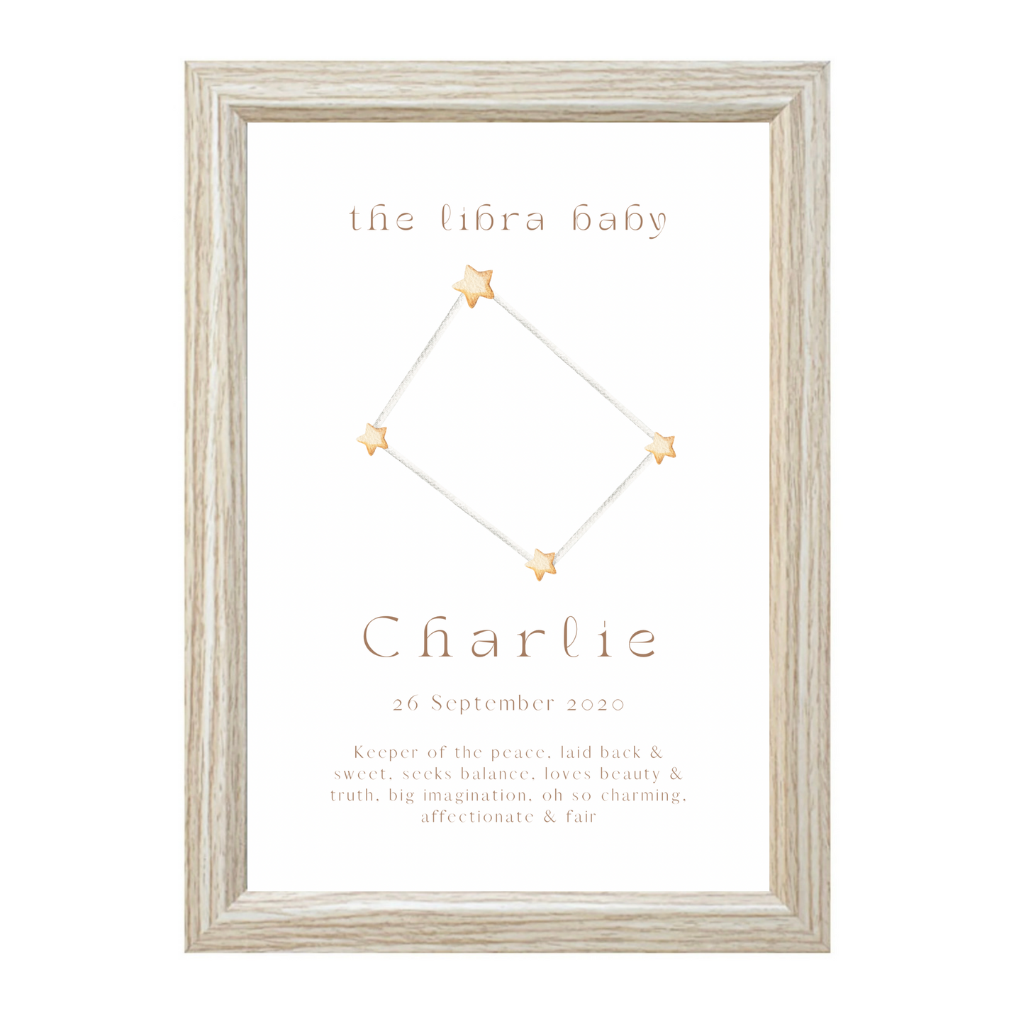 Personalised The Libra Baby Constellation