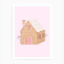 Load image into Gallery viewer, Gingerbread House Pink  | Art Print
