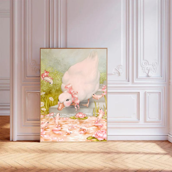 Coquette White Duck | Wall Art Print
