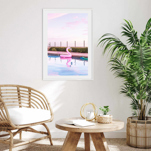 Flamingo Swimming Pool | Art Print