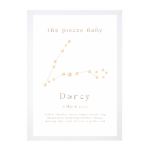 Load image into Gallery viewer, Personalised The Pisces Baby Constellation
