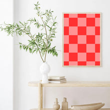 Load image into Gallery viewer, Checkered Red &amp; Pink | Wall Art
