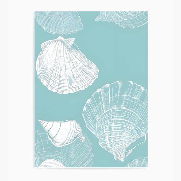 Seashells Blue | Wall Art