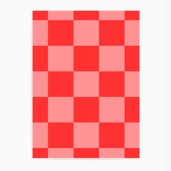 Checkered Red & Pink | Wall Art