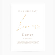 Load image into Gallery viewer, Personalised The Pisces Baby Constellation
