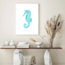 Load image into Gallery viewer, Sea Horse Blue | Wall Art
