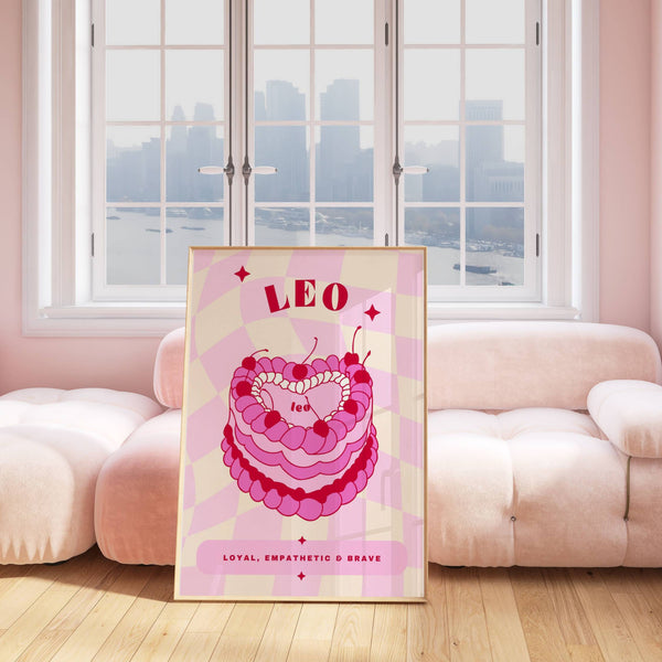 Leo Birthday Cake | Art Print