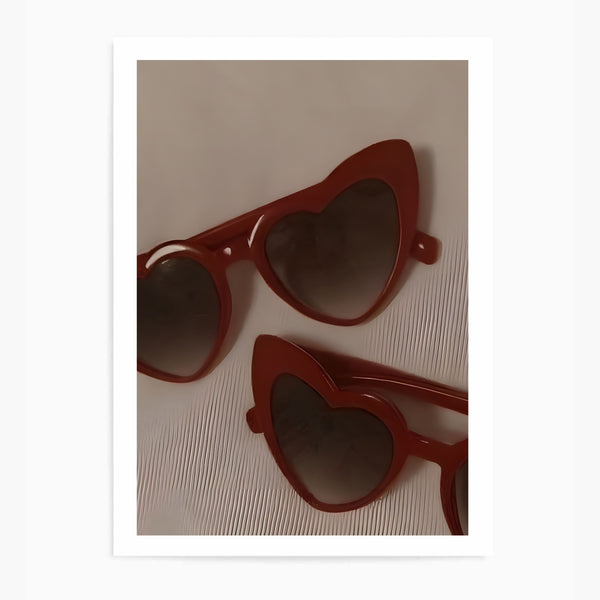 Red Heart Sunglasses | Wall Art Print