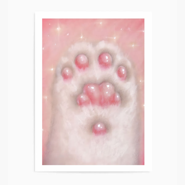 Pink Cat Paw | Wall Art Print
