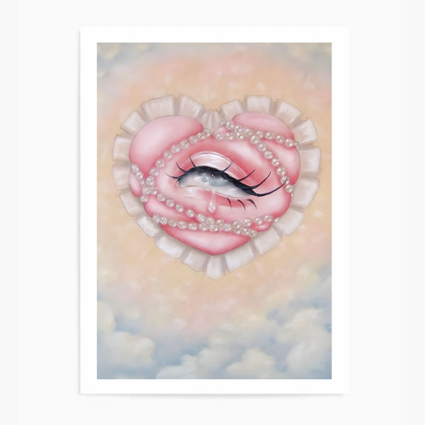 Clouds Hearts & Lashes | Wall Art Print