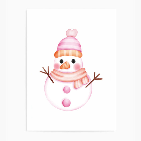 Snowman Pink | Art Print