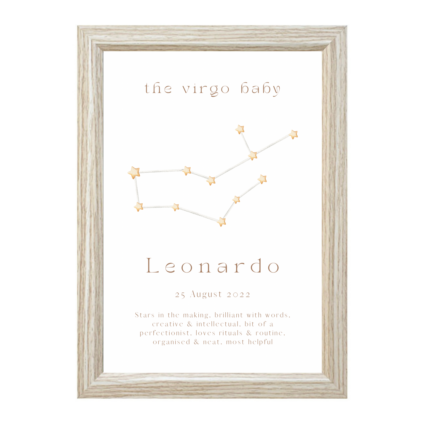 Personalised The Virgo Baby Constellation