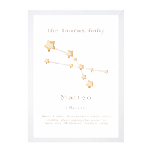 Load image into Gallery viewer, Personalised The Taurus Baby Constellation
