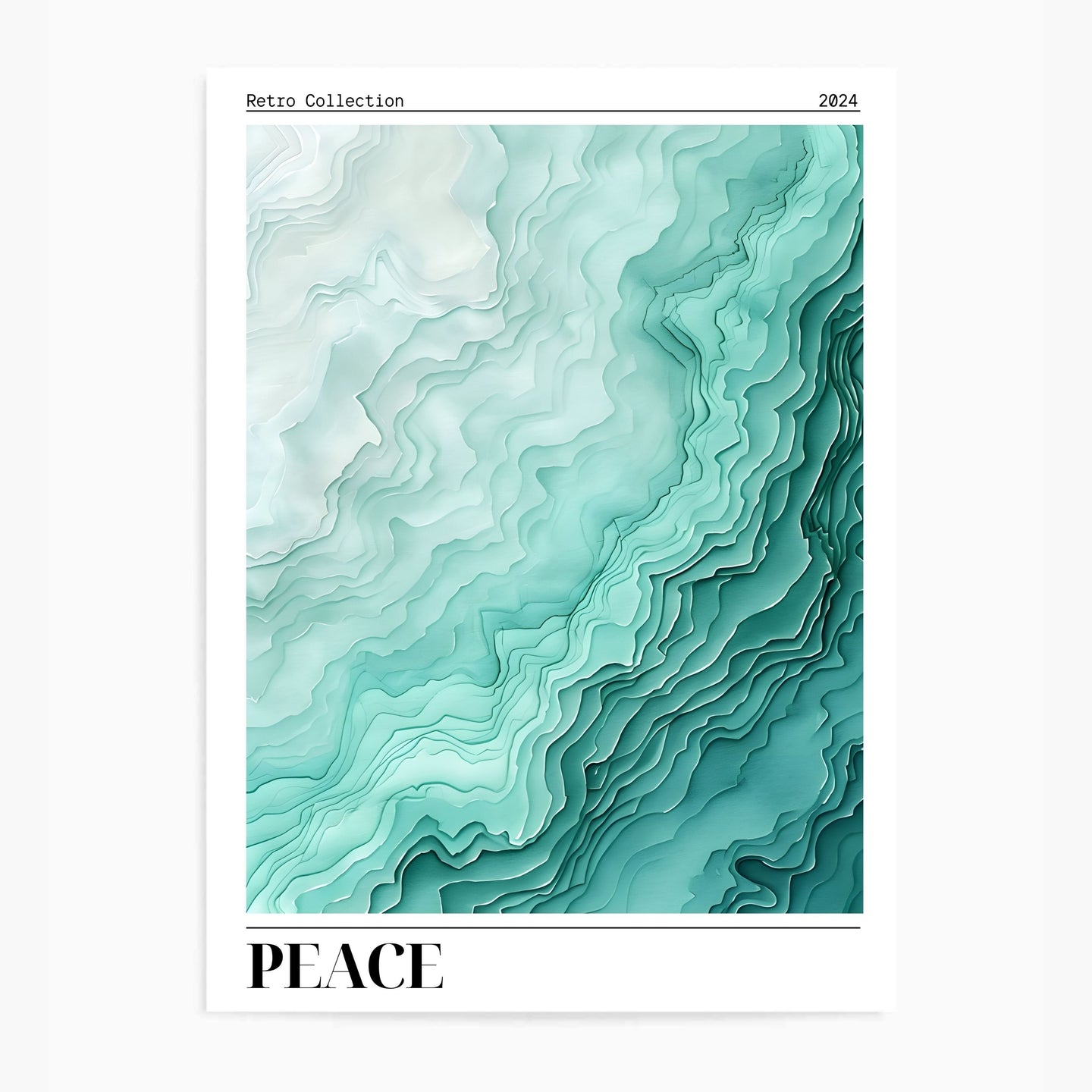 Peace Green Wave Effect | Wall Art