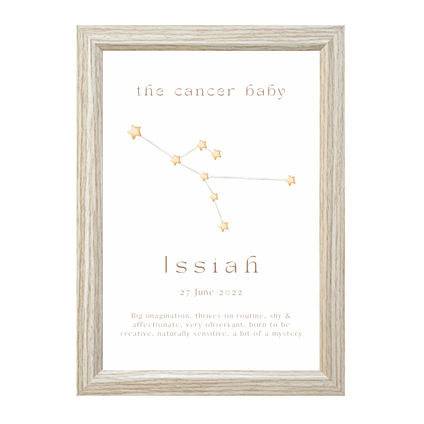 Personalised The Cancer Baby Constellation