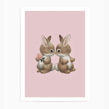 Load image into Gallery viewer, Cute Vintage Bunnies | Wall Art Print
