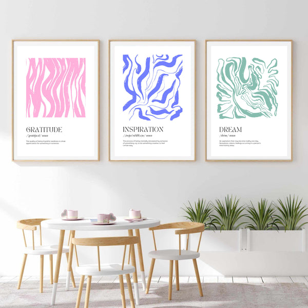 Dream Gratitude Inspiration Set of 3 | Gallery Wall