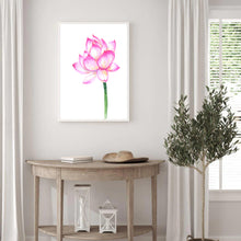 Load image into Gallery viewer, Pink Lotus Stem I | Art Print
