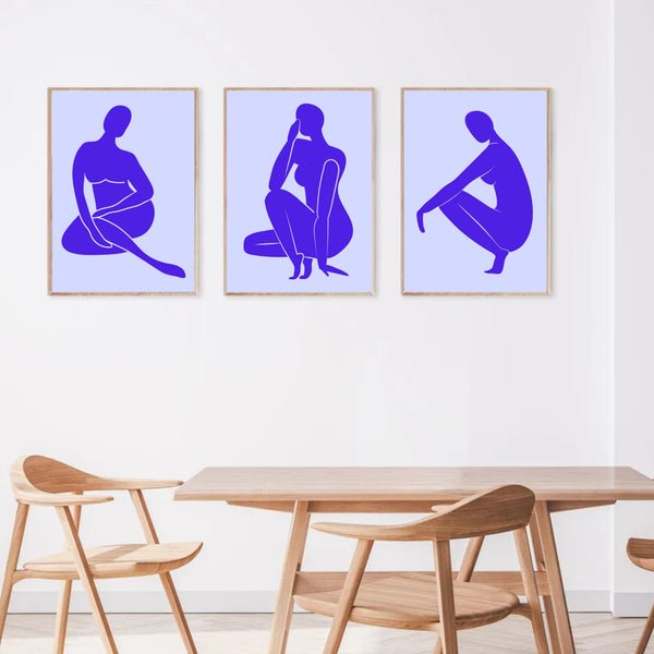 Matisse Double Blue Set of 3 | Gallery Wall