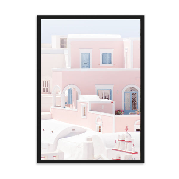 Greece Santorini Pink I | Framed Print