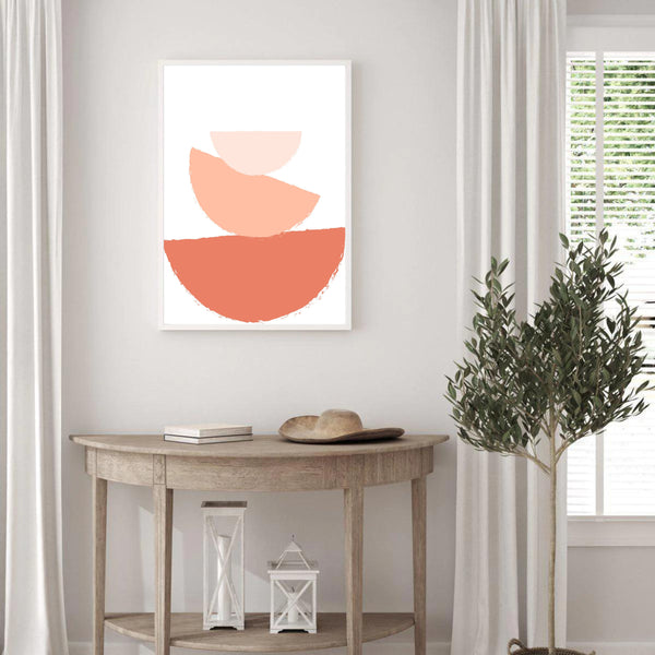 Abstract Boho Geo Peach Set of 2 | Gallery Wall