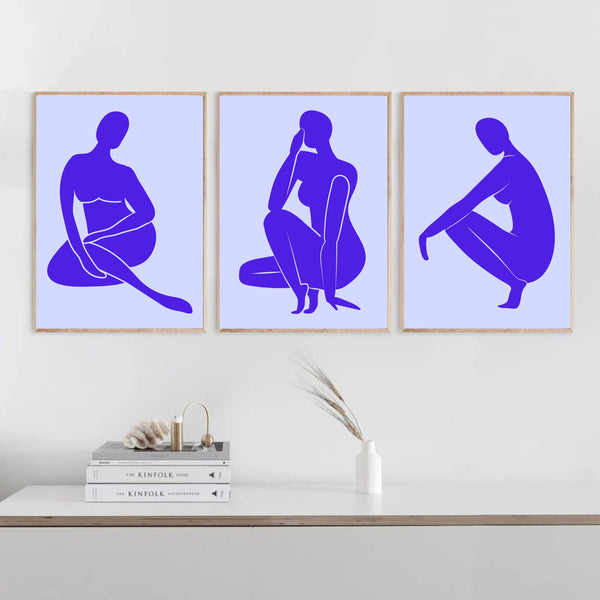 Matisse Double Blue Set of 3 | Gallery Wall