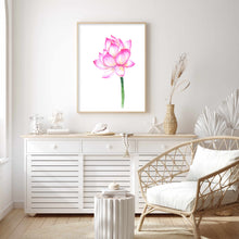 Load image into Gallery viewer, Pink Lotus Stem I | Art Print
