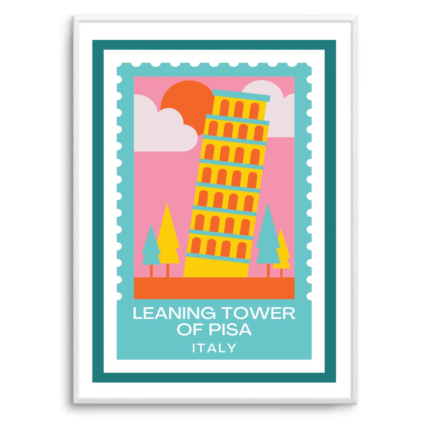 Leaning Tower of Pisa Italy Travel Poster | Art Print