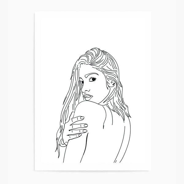 Line Art Girl II | Art Print