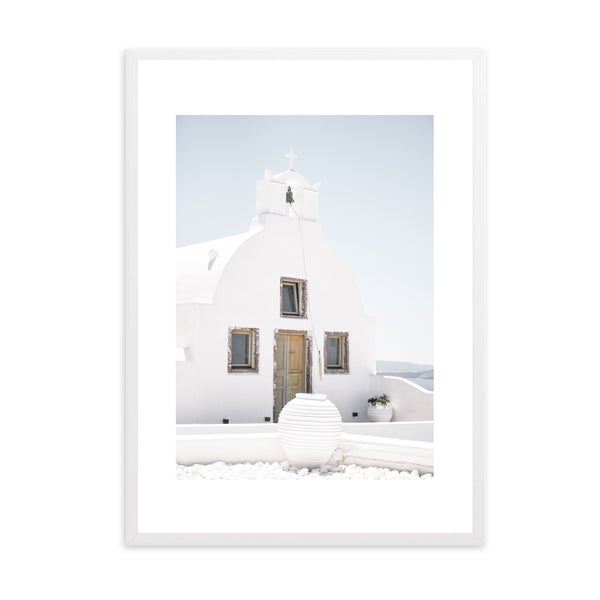 Greece White Church | Framed Print
