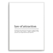 Load image into Gallery viewer, Law of Attraction Definition (White)
