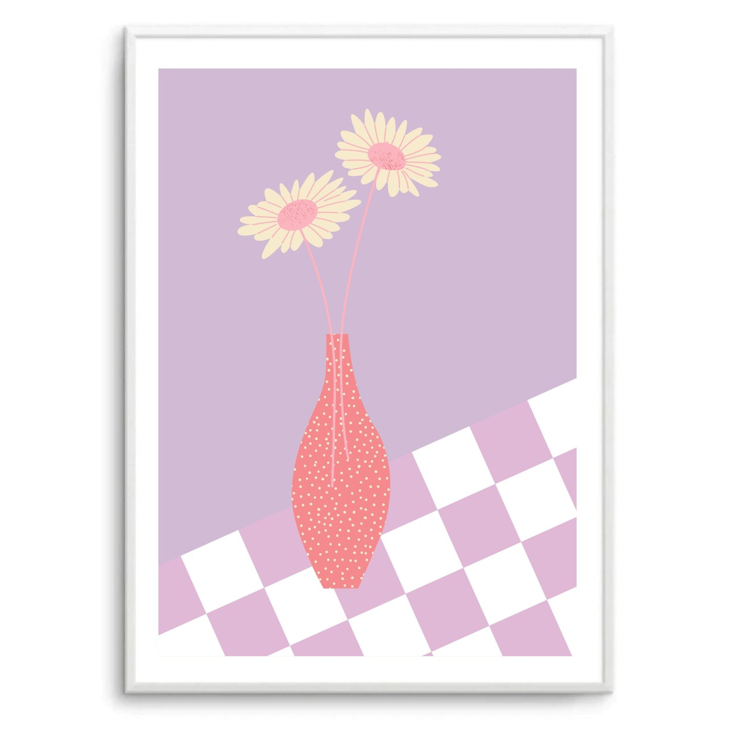 Flower Vase Checkered II | Art Print