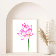 Load image into Gallery viewer, Pink Lotus Stem I | Art Print
