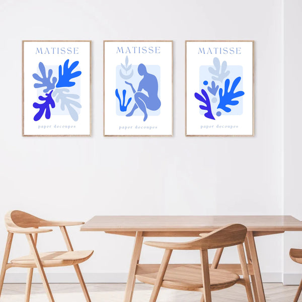 Matisse Bright Blue Set of 3 | Gallery Wall