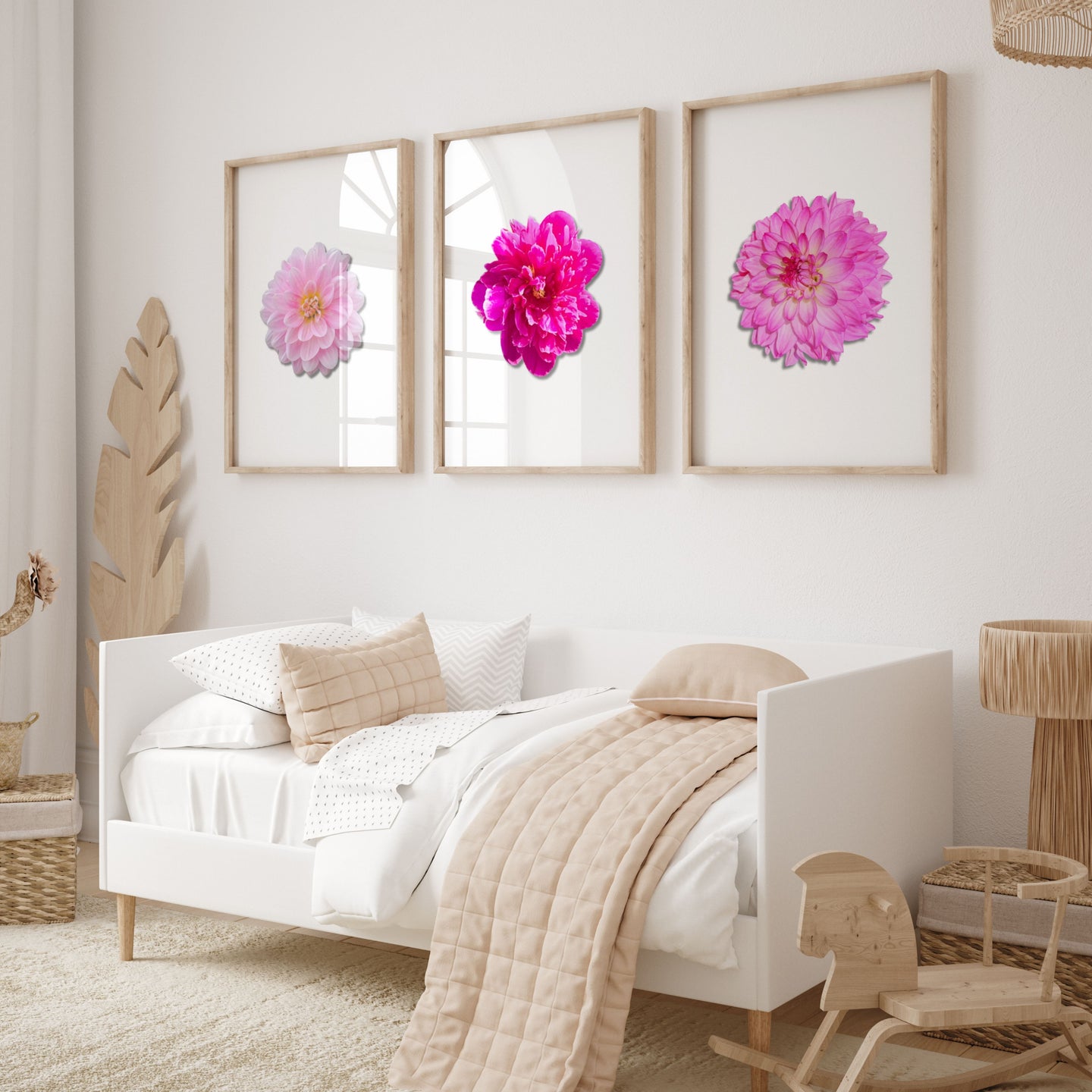 Pink Flowers Set of 3 | Art Prints