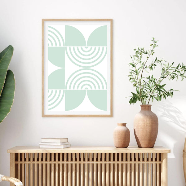 Boho Abstract Mint I | Art Print
