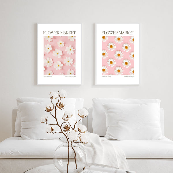 Pink Flower Market Set of 2 | Gallery Wall
