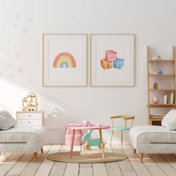 Rainbows & Blocks Set of 2 | Gallery Wall