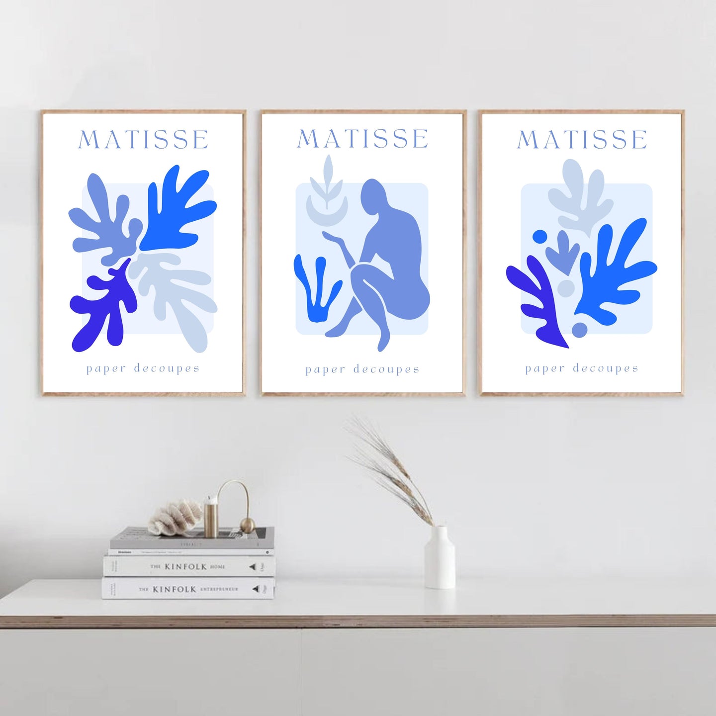 Matisse Bright Blue Set of 3 | Gallery Wall