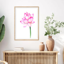 Load image into Gallery viewer, Pink Lotus Stem I | Art Print
