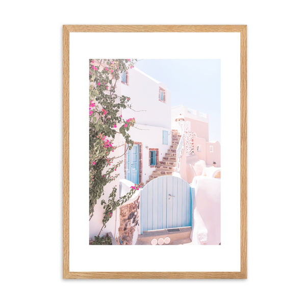 Greece Santorini Pink III | Framed Print
