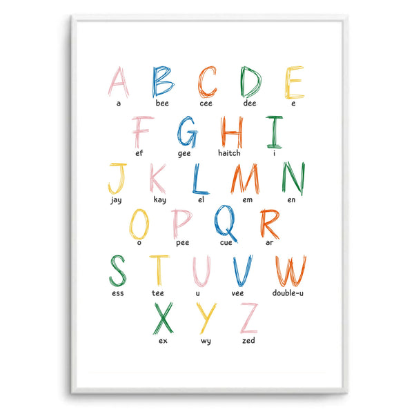 Nursery Alphabet Chart | Art Print