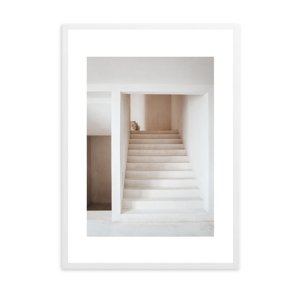 Neutral Aesthetic Stairs II | Framed Print