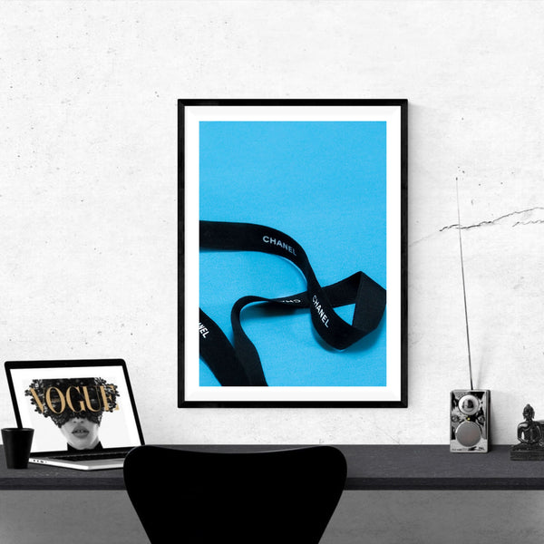 Designer Ribbon Blue | Framed Print