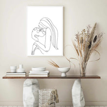 Load image into Gallery viewer, Line Art Girl Couple | Art Print
