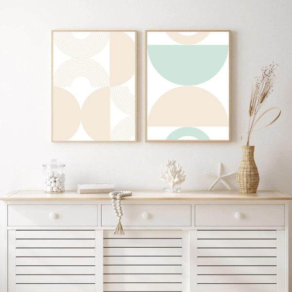 Boho Abstract Mint II | Art Print