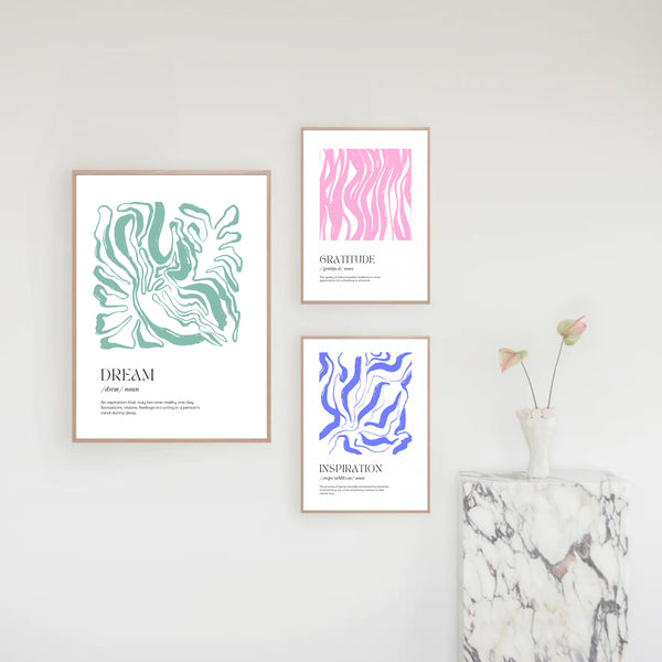 Dream Gratitude Inspiration Set of 3 | Gallery Wall