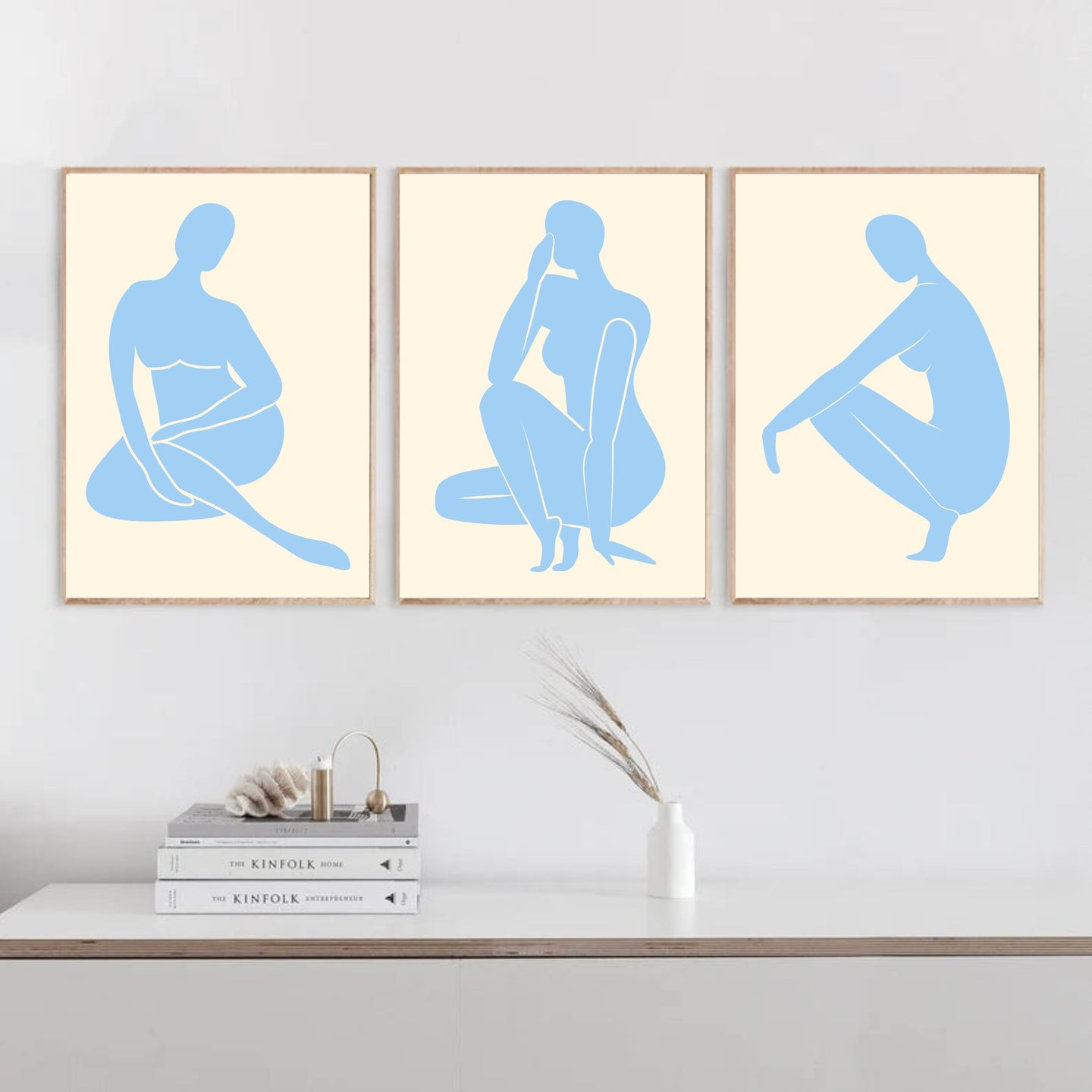 Matisse Blue & Lemon Set of 3 | Gallery Wall