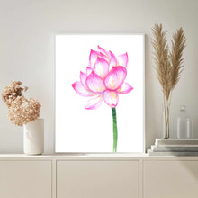 Load image into Gallery viewer, Pink Lotus Stem I | Art Print
